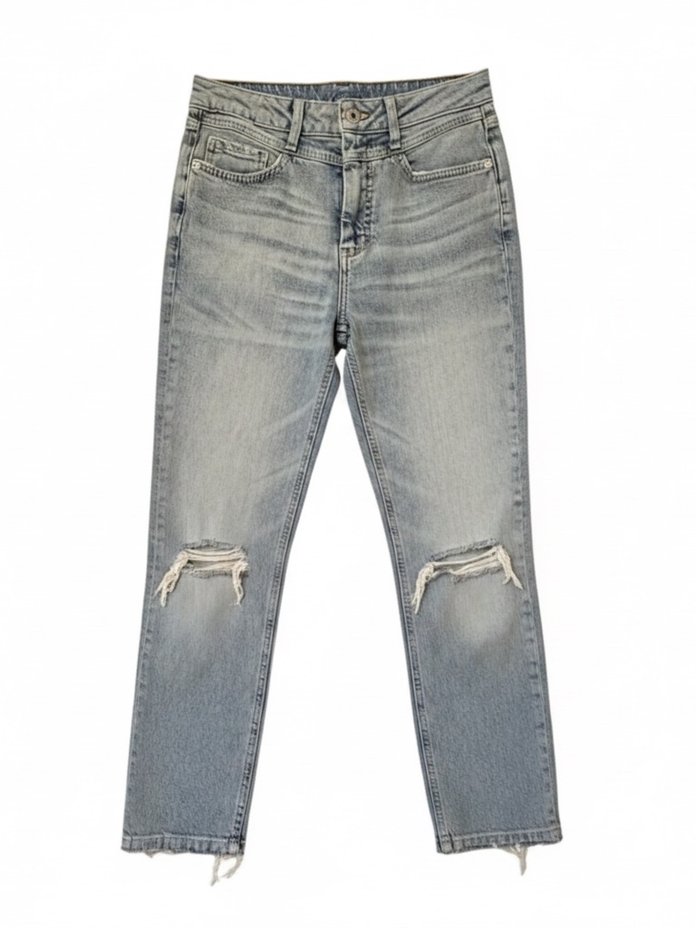 Pilcro & The Letterpress High Rise Slim Ripped Light Wash Jeans 27